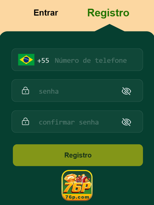 Cadastro oficial e oficial na 76p.com